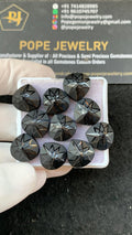 Black Spinel Gemstone Cabochon-Black Spinel Precious Cut Gemstone-Black Spinel Precious Cut Heart-12 MM-11 Pcs-Jewelry Supply SM22706