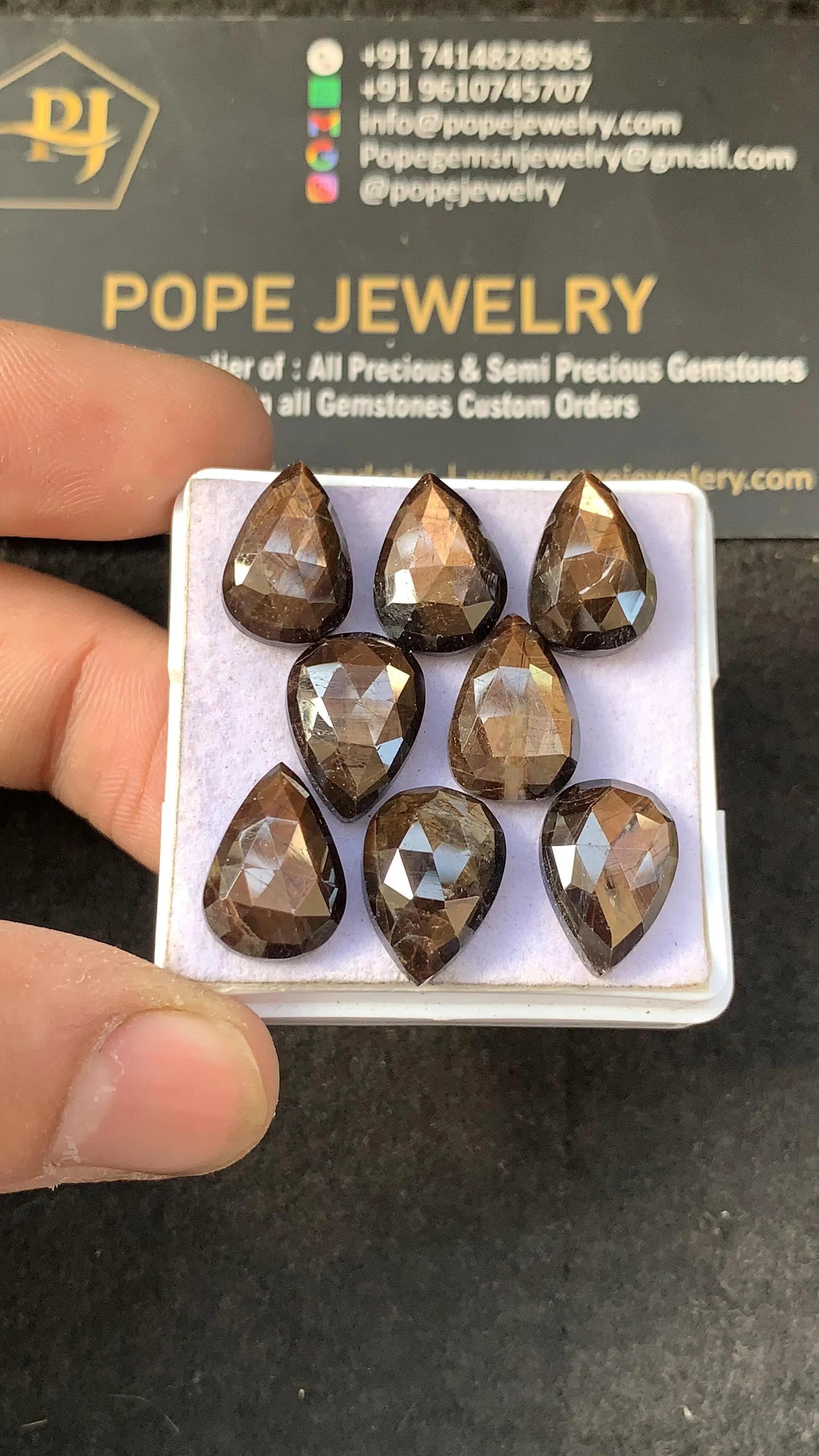 Natural Golden Sapphire Rose Cut Teardrop Cabochons Loose Gemstones For Jewelry Supply 14x10 MM Size 8 Pcs SM23191