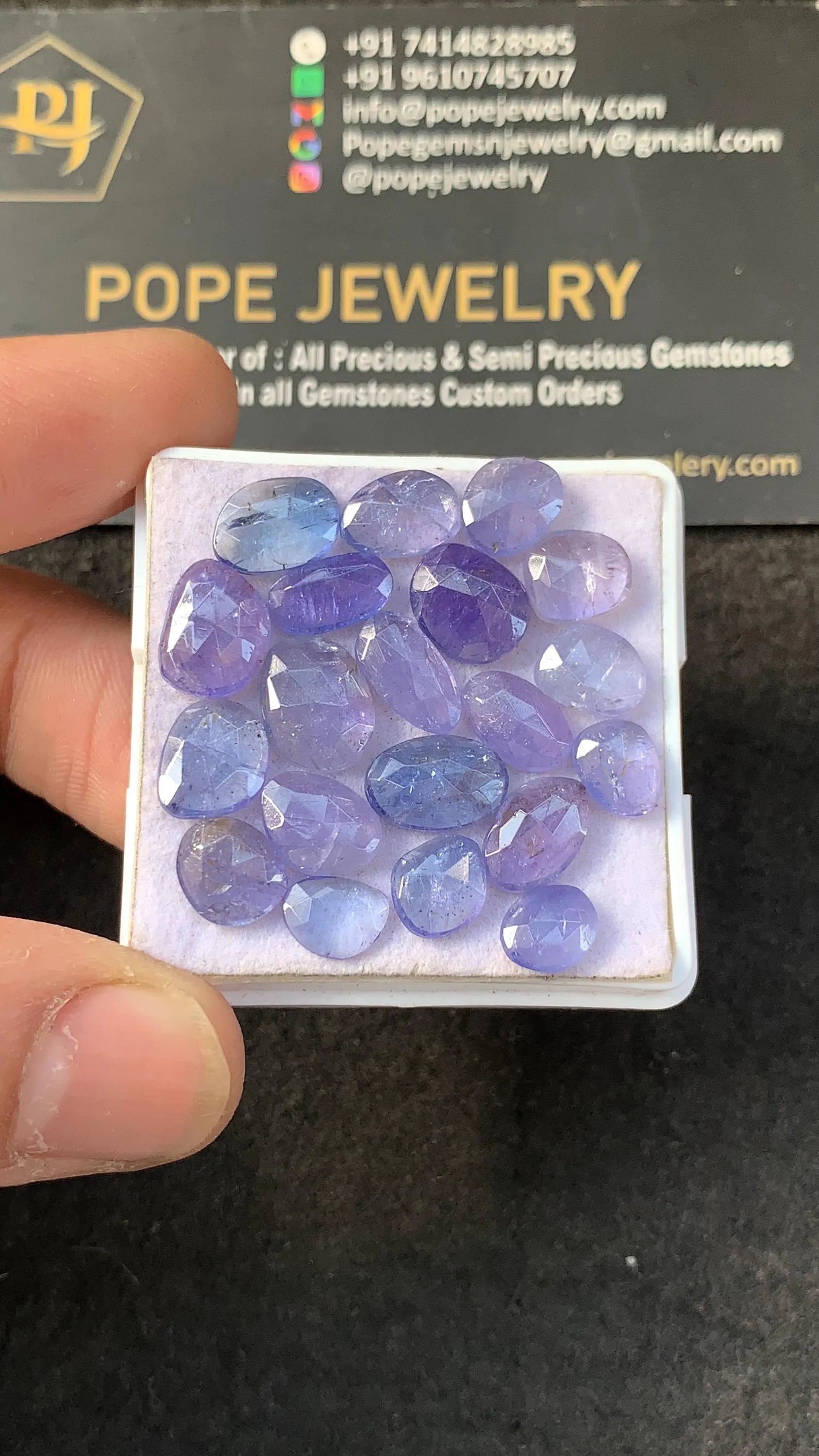 Natural Tanzanite Rose Cut Free Form Cabochons Tanzanite Loose Gemstones Jewelry Supply 7-10 MM Size 20 Pcs SM23194