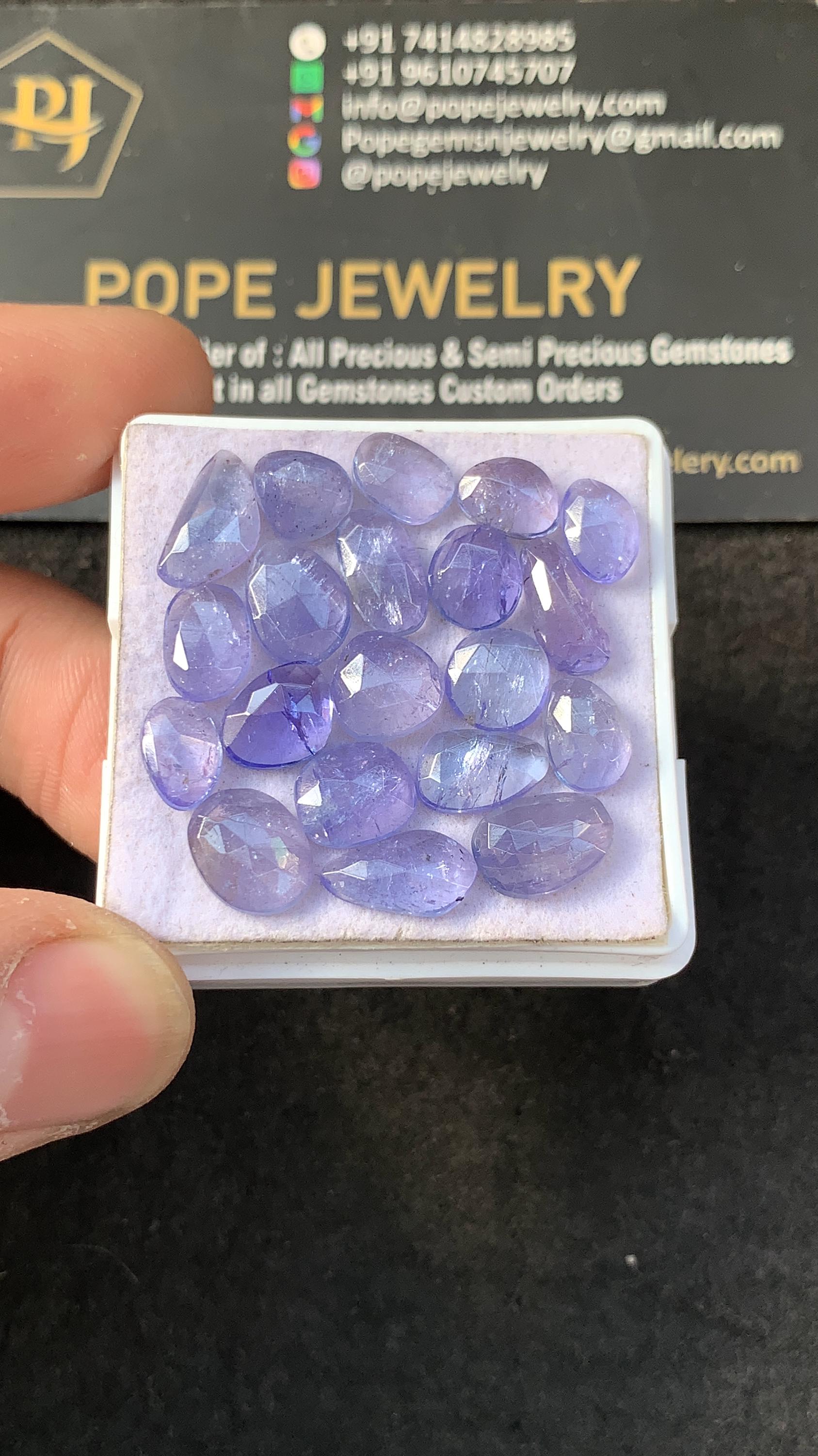 Natural Tanzanite Rose Cut Free Form Cabochons Tanzanite Loose Gemstones Jewelry Supply 7-11 MM Size 20 Pcs SM23195