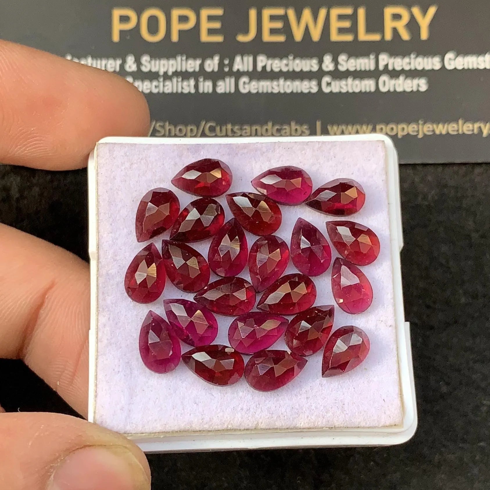 Natural Garnet Rose Cut Teardrop Cabochons Garnet Loose Gemstones Jewelry Supply 8x5 MM Size 22 Pcs SM23248