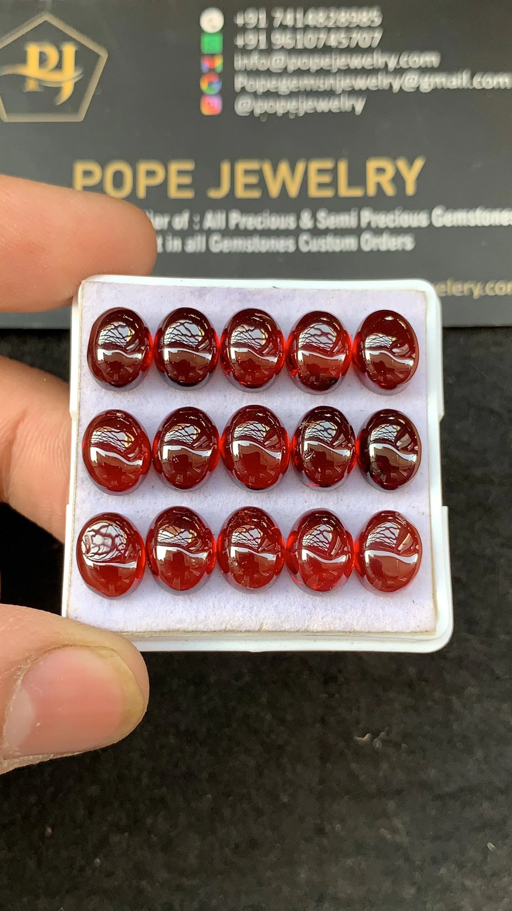Natural Garnet Smooth Oval Cabochons Garnet Loose Gemstones Jewelry Supply Wholesalegems 10x8 MM Size 14 Pcs SM23262