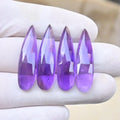 Natural Amethyst Rose Cut Teardrop Shape Cabochon High Quality Loose Gemstones For Jewelry Making 30x8 MM Size 4 Pcs SM23620