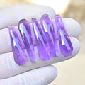 Natural Amethyst Rose Cut Coffin Shape Cabochon High Quality Loose Gemstones For Jewelry Making 30x8 MM Size 5 Pcs SM23626