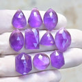 Natural Amethyst Rose Cut Mix Shape Cabochon High Quality Loose Gemstones For Jewelry Making 11-19 MM Size 10 Pcs SM23631