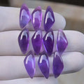 Natural Amethyst Smooth Fancy Shape Cabochon High Quality Loose Gemstones For Jewelry Making 18-19 MM Size 10 Pcs SM23640