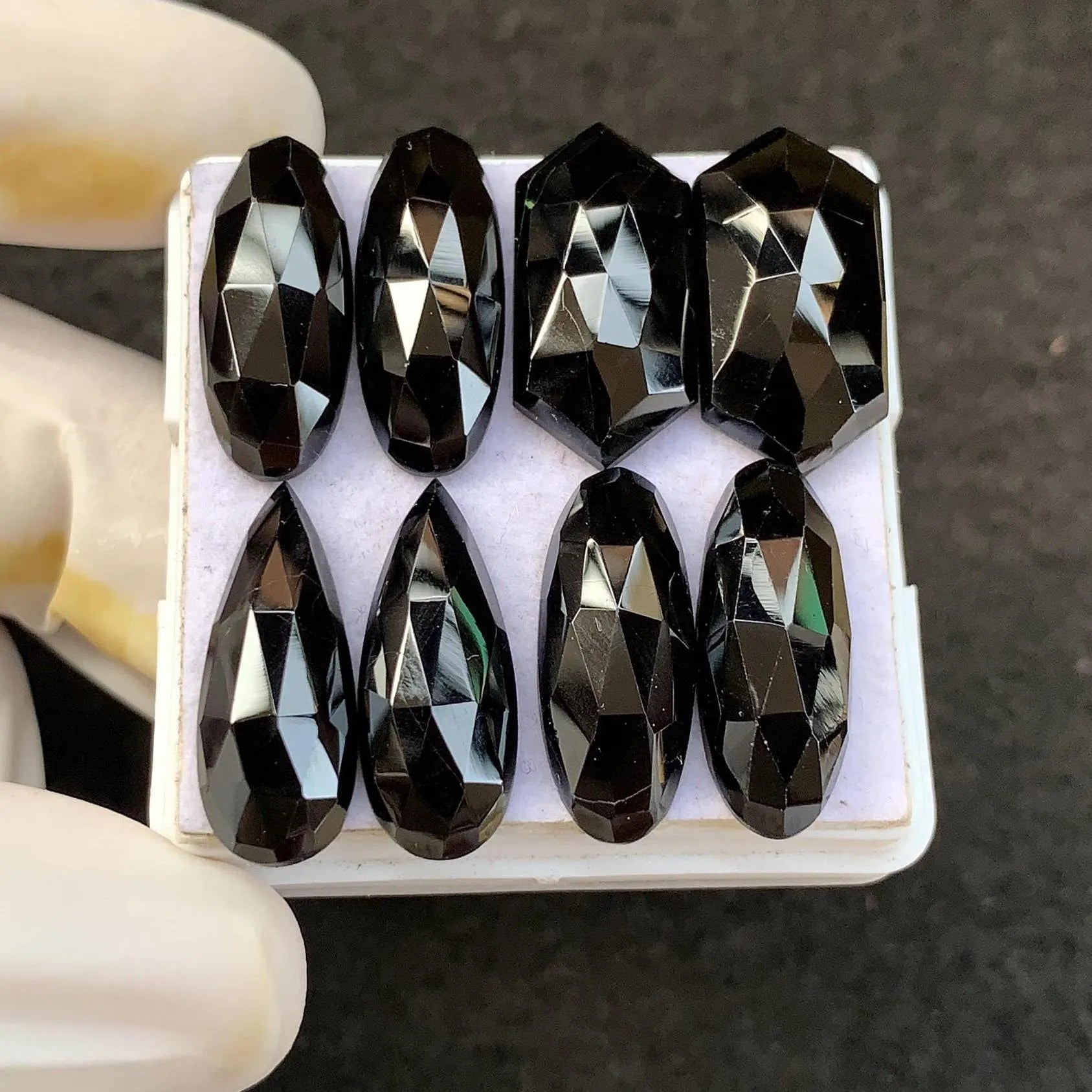 Black Spinel Gemstone Black Spinel Rose Cut Cabochon Black Spinel Mix Shape 20 MM 4 Pair High Quality Wholesalegems SM23906