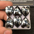 Natural Gunmetal Gemstone Rose Cut Heart Shape 18x15 MM 6 Pcs Gunmetal High Quality Gemstone Jewelry Supply SM23396