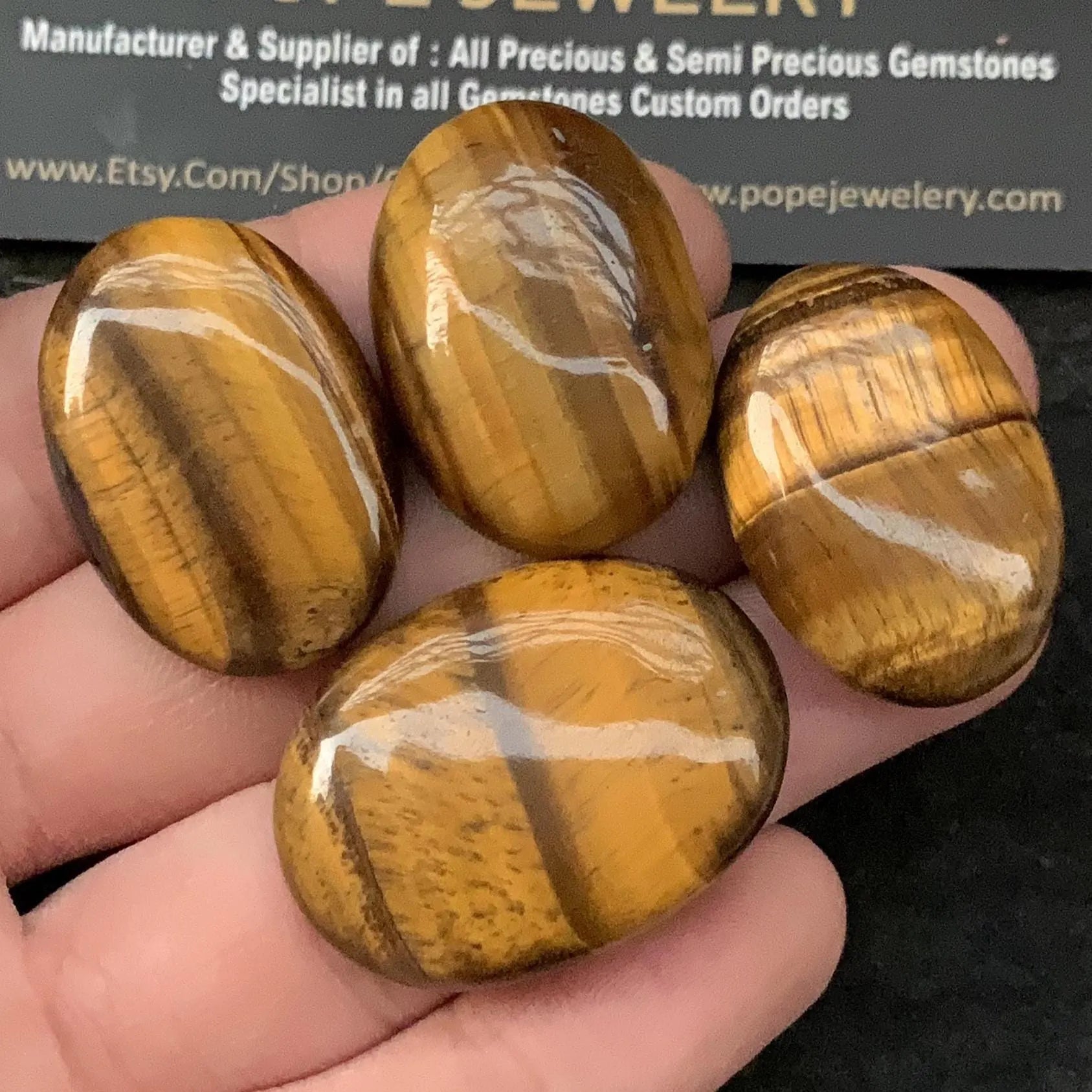 Natural Tiger Eye Gemstone Smooth Oval Shape 28-32 MM 4 Pcs Tiger Eye Amazing & High Quality Gemstone Jewelry Supply SM23407