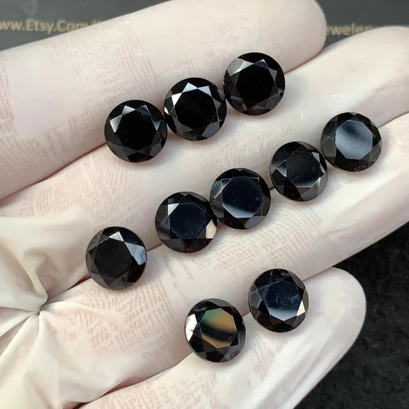 Black Spinel Gemstone Natural Black Spinel Faceted Cut Round Shape Gemstone 9 MM 10 Pcs High Quality Wholesalegems SM23428