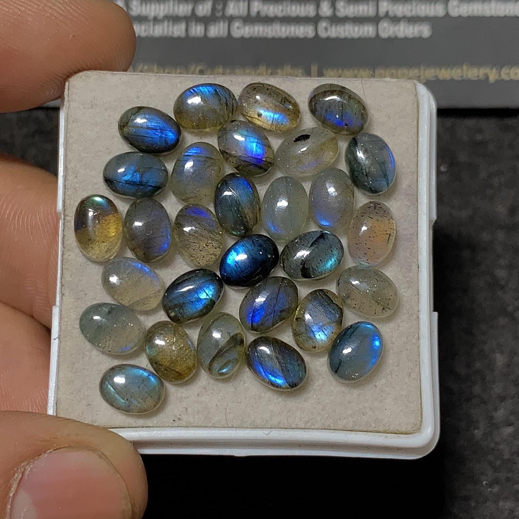 Labradorite Gemstone Natural Labradorite Smooth Oval Shape Cabochons Gemstone 7x5 MM 29 Pieces High Quality Wholesale gems SM23436