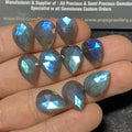 Labradorite Gemstone Natural Labradorite Rose Cut Pear Shape Cabochons Gemstone 13-14 MM 10 Pieces High Quality Wholesale gems SM23438