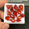 Natural Hessonite Garnet Gemstone Step Cut Mix Shape 9-15 MM 13 Pcs Hessonite Garnet High Quality Gemstone Wholesalegems SM23466