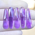 Natural Amethyst Rose Cut Coffin Shape Cabochon High Quality Loose Gemstones For Jewelry Making 30x8 MM Size 5 Pcs SM23627