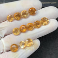 Natural Citrine Gemstone Citrine Faceted Cut Round Shape Gemstones High Quality Stones 7-9 MM 12 Pcs Jewelry Supply SM23509