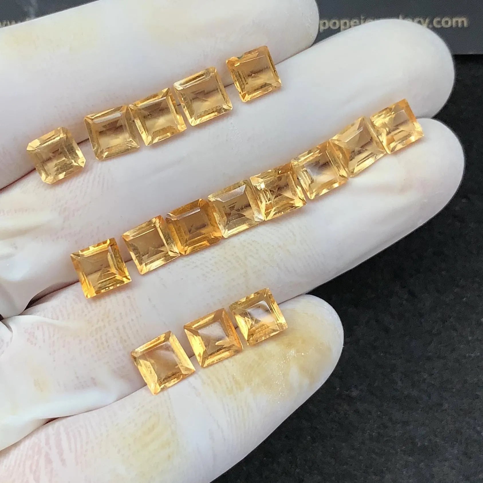 Natural Citrine Gemstone Citrine Faceted Cut Cushion Shape Gemstones High Quality Stones 6 MM 16 Pcs Jewelry Supply SM23513