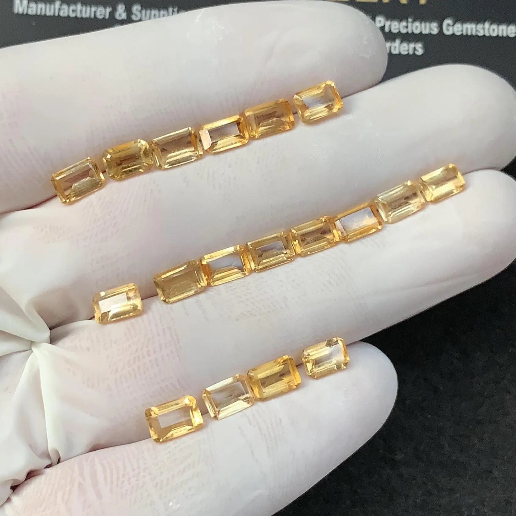 Natural Citrine Gemstone Citrine Faceted Cut Rectangle Shape Gemstones High Quality Stones 6x4 MM 18 Pcs Jewelry Supply SM23516