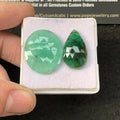 Natural Emerald Gemstone Cuts Emerald Rose Cut Gemstone Emerald Rose Cut Mix Shape 21-23 MM 2 Pcs Jewelry Supply SM23538