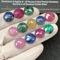 Multi Sapphire Gemstone Cabochon Multi Sapphire Rose Cut Cabs Multi Sapphire Rose Cut Round Shape 10-12 MM 12 Pcs Jewelry Supply SM23541