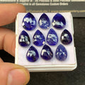 Thailand Blue Sapphire Gemstone Blue Sapphire Rose Cut Pear Shape 11-14  MM 10 Pcs High Quality Wholesale gems SM23553