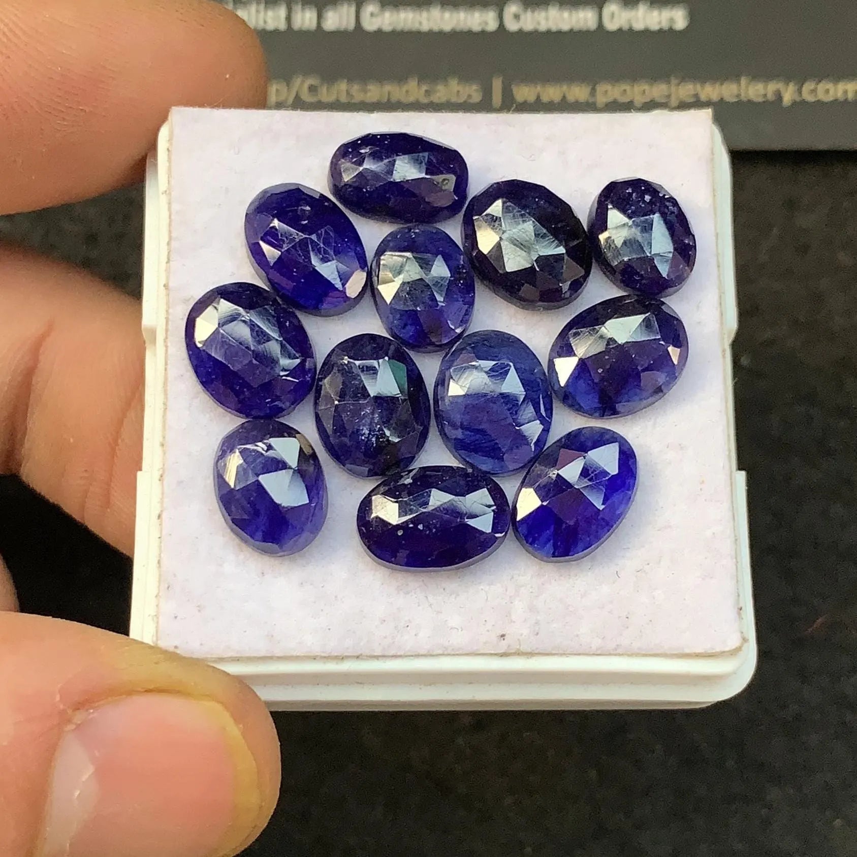 Thailand Blue Sapphire Gemstone Blue Sapphire Rose Cut Oval Shape 9-10  MM 12 Pcs High Quality Wholesale gems SM23554