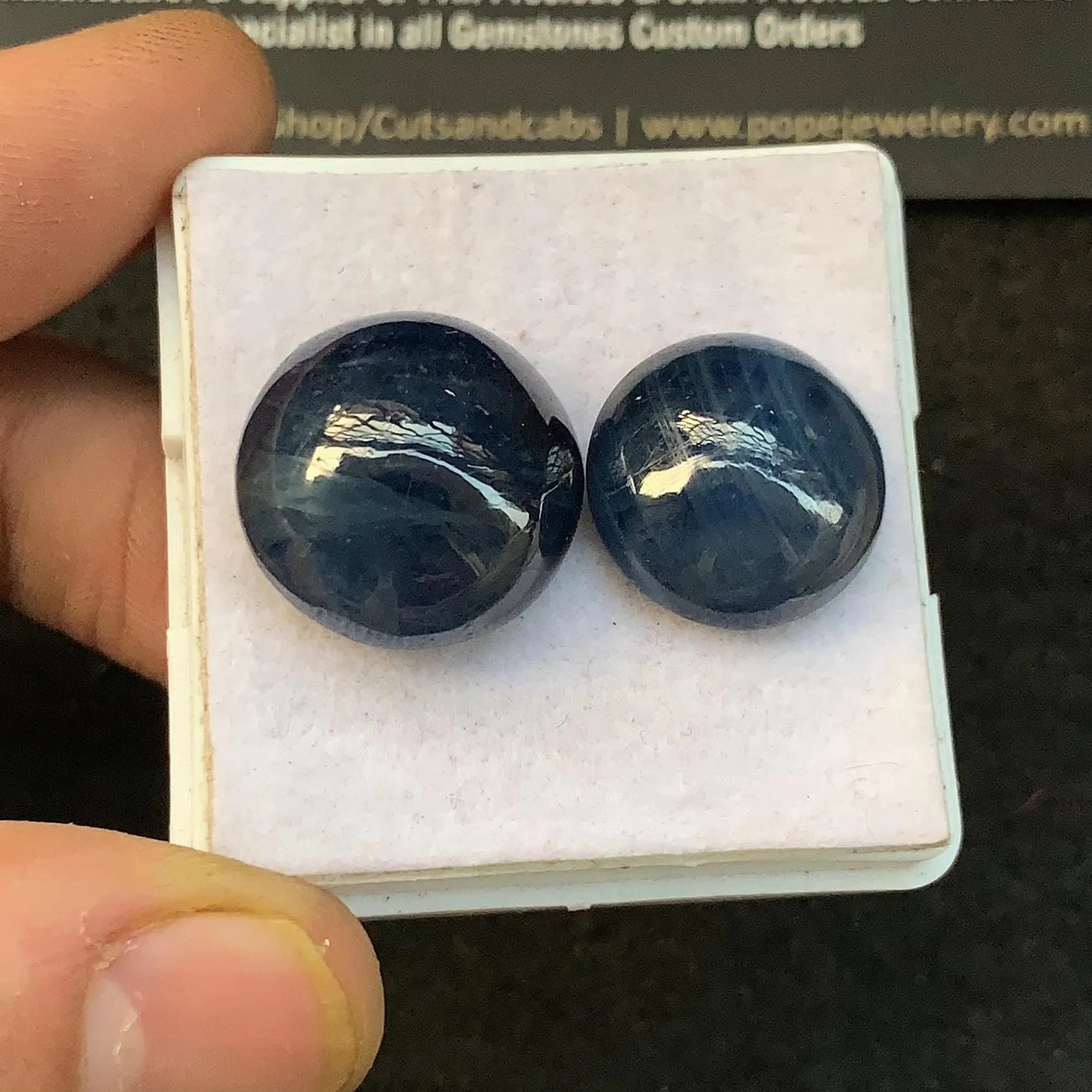 Natural Blue Sapphire Gemstone Blue Sapphire Smooth Round Shape 16-18 MM 2 Pcs High Quality Wholesale gems SM23559