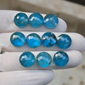 Apatite Doublet & Himalayan Crystal Honeycomb Cut Round Cabochon High Quality Loose Gemstone For Jewelry Making 12 MM Size 10 Pcs SM23796