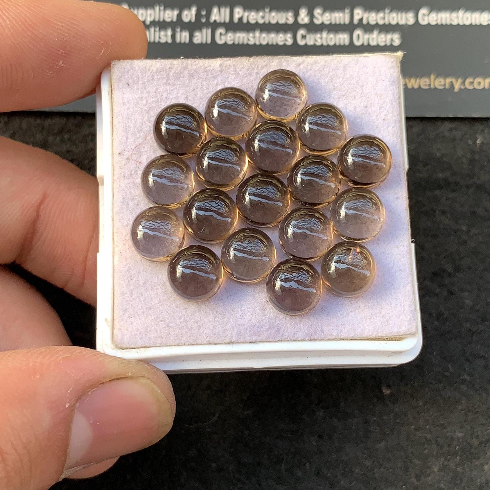 Natural Smoky Quartz Gemstone Smooth Round Shape 7 MM 18 Pcs Smoky Quartz High Quality Gemstone Jewelry Supply SM23575