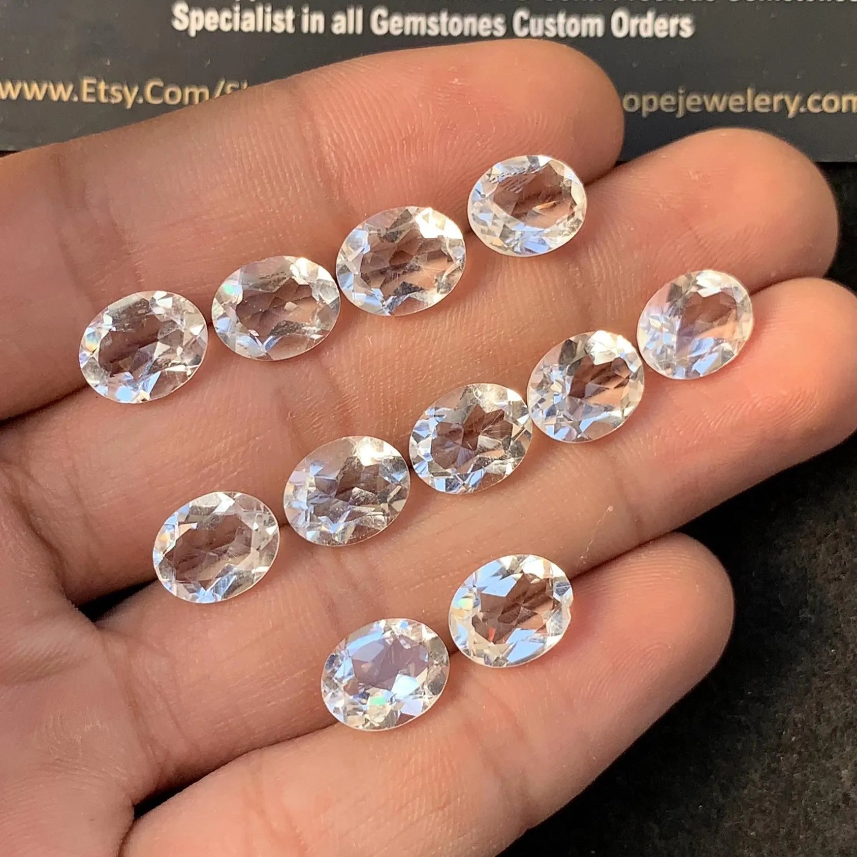 Natural Crystal Gemstone Faceted Cut Oval Shape 10x8 MM 11 Pcs Crystal High Quality Gemstone Jewelry Supply SM23581