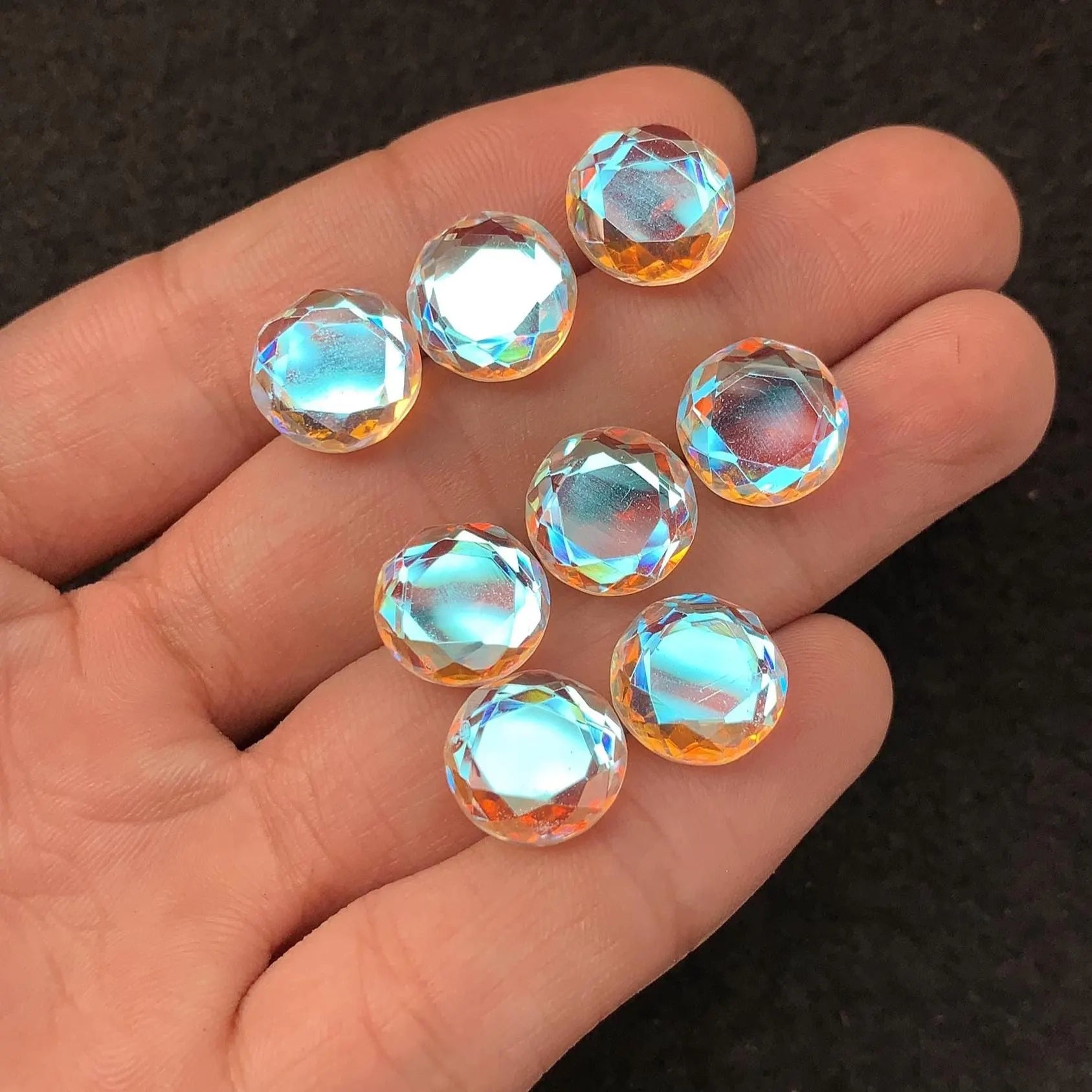 Rainbow Quartz Gemstone Rainbow Quartz Faceted Cut Round Shape Gemstone 12 MM 8 Pieces High Quality Wholesale gems SM24042