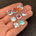 Rainbow Quartz Gemstone Mystic Rainbow Quartz Faceted Cut Cushion Shape Gemstone 12 MM 8 Pieces High Quality Wholesale gems SM24044