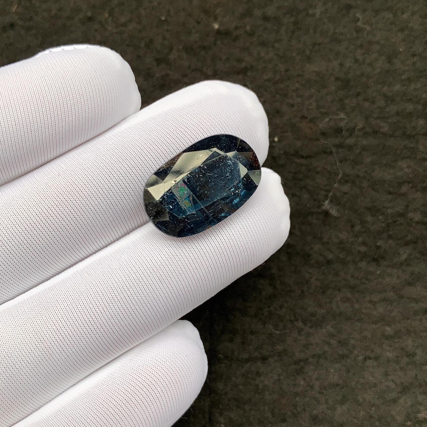 Natural Teal Green Kyanite Gemstone Faceted Cut Oval Shape 18x12x7 MM 1 Pcs Teal Green Kyanite High Quality Gemstone Wholesale gems SM24107