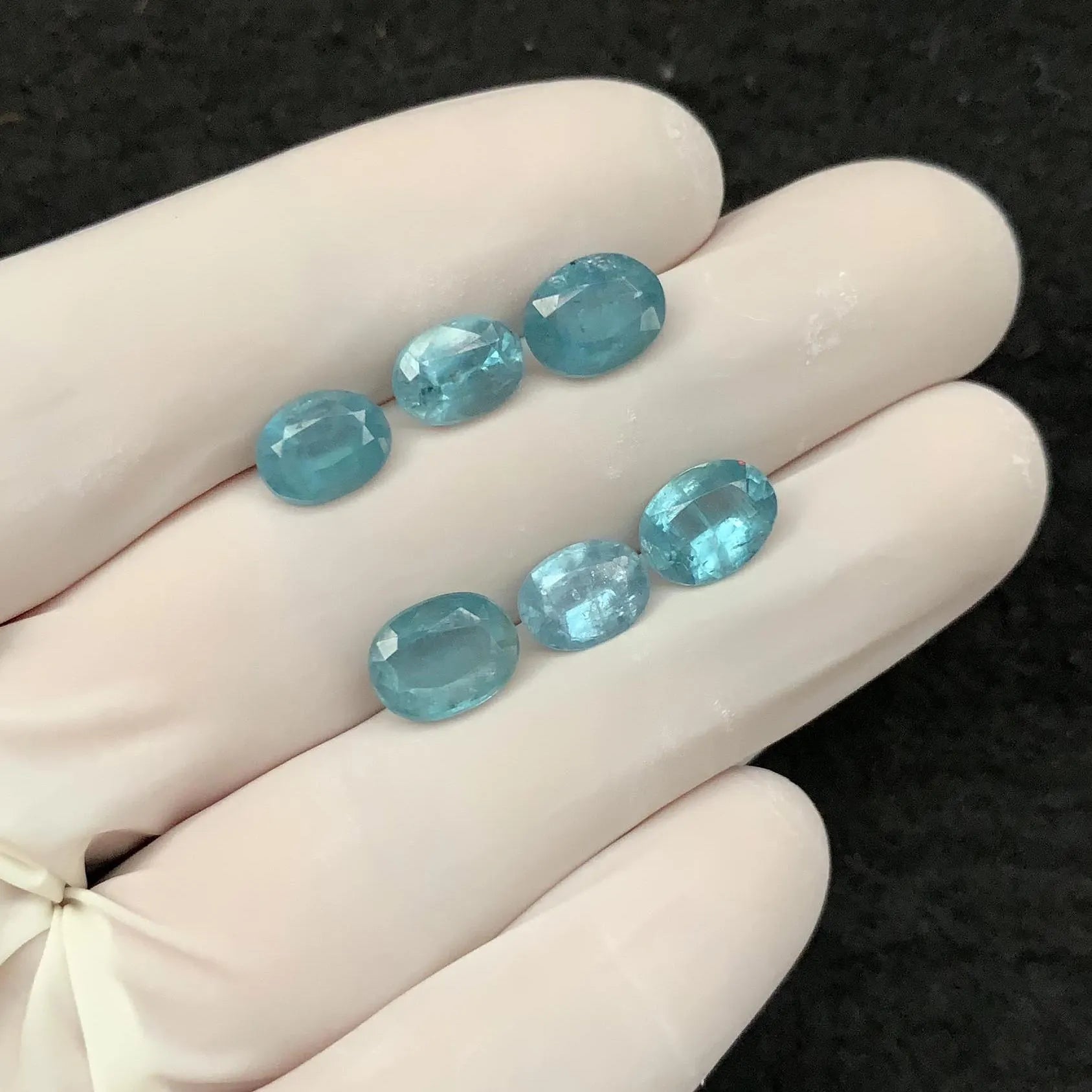 Natural Aqua Kyanite Gemstone Faceted Cut Oval Shape 8-9 MM 6 Pcs Aqua Kyanite High Quality Gemstone Wholesale gems SM24130