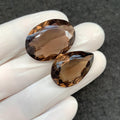 Natural Smoky Quartz Gemstone Faceted Cut Mix Shape 24-25 MM 2 Pcs Smoky Quartz High Quality Gemstone Jewelry Supply SM24144