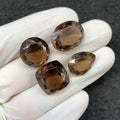 Natural Smoky Quartz Gemstone Faceted Cut Mix Shape 15-18 MM 4 Pcs Smoky Quartz High Quality Gemstone Jewelry Supply SM24145