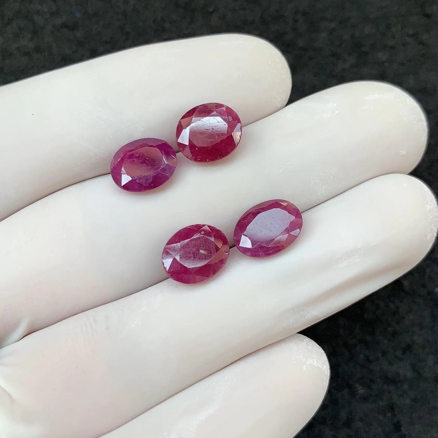 Natural Ruby Gemstone Cuts Ruby Faceted Cut Gemstone Ruby Faceted Cut Oval Shape 9-10 MM 4 Pcs High Quality Gemstone Jewelry Supply SM24153