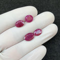 Natural Ruby Gemstone Cuts Ruby Faceted Cut Gemstone Ruby Faceted Cut Oval Shape 9-11 MM 4 Pcs High Quality Gemstone Jewelry Supply SM24155