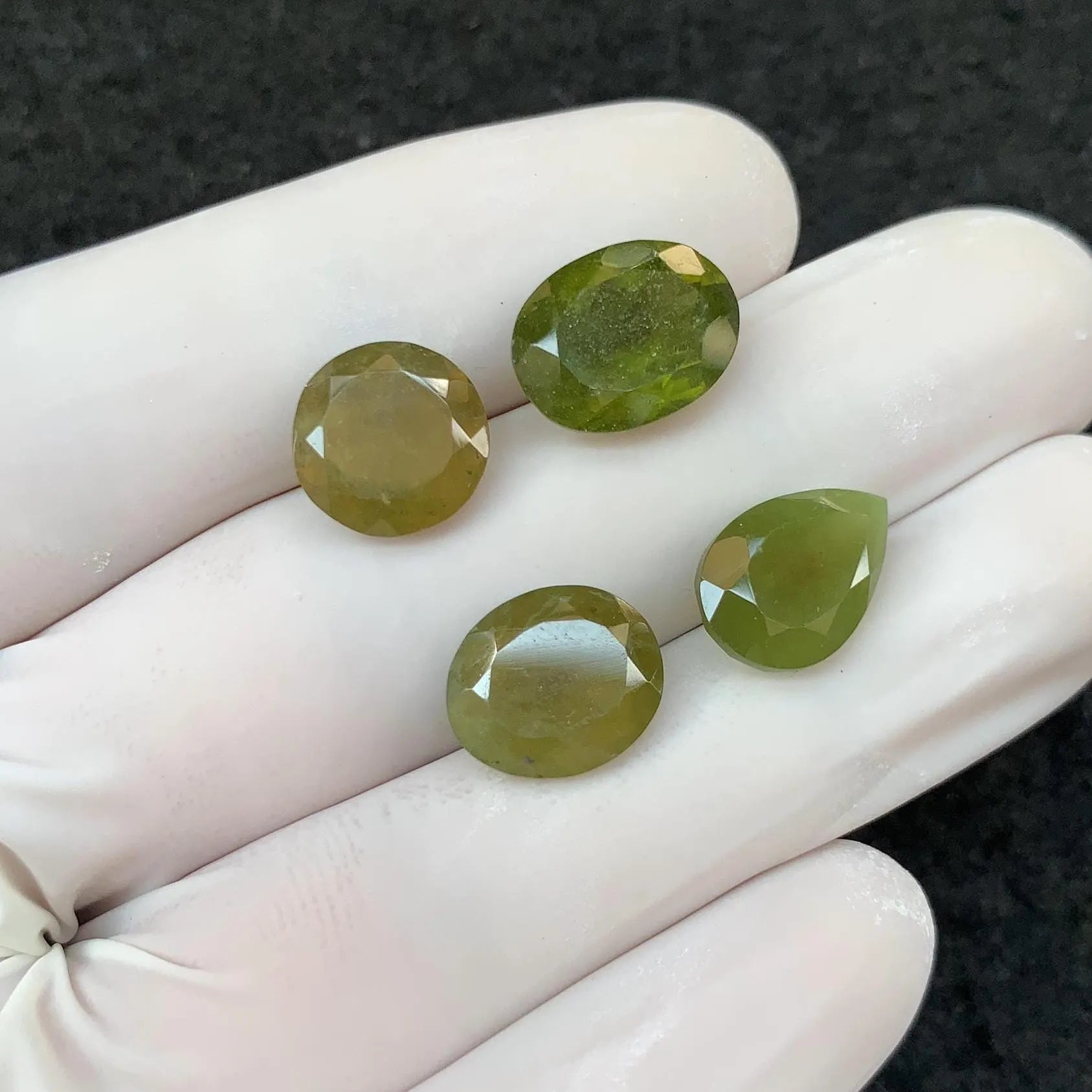 Vesuvianite Gemstone Cuts-Vesuvianite Faceted Cut Gemstone Vesuvianite Faceted Cut Mix 10-13 MM 4 Pcs High Quality Jewelry Supply SM24158