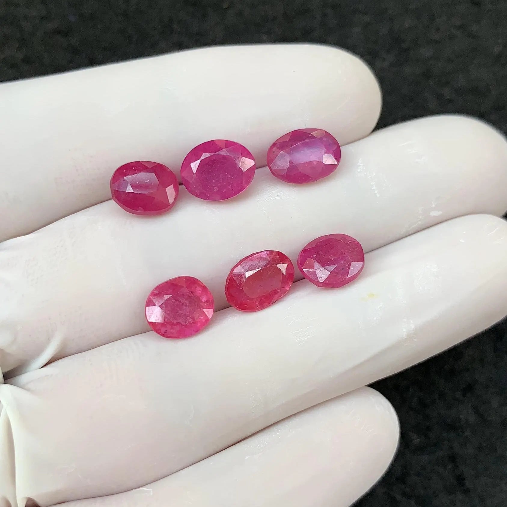 Natural Pink Sapphire Gemstone Pink Sapphire Faceted Cut Oval Shape 8-9 MM 6 Pcs High Quality Wholesale gems SM24167