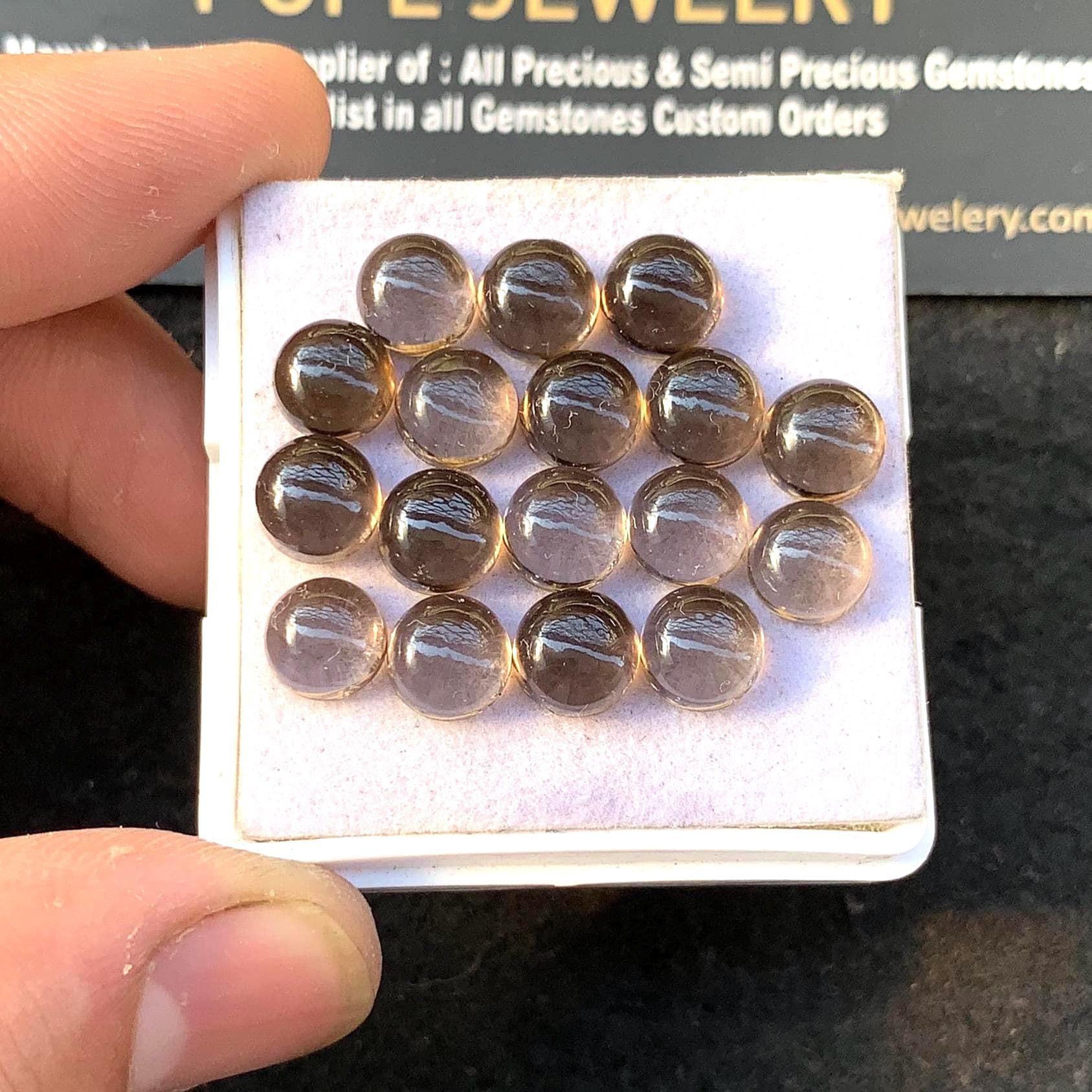 Natural Smoky Quartz Gemstone Smooth Round Shape 7 MM 17 Pcs Smoky Quartz High Quality Gemstone Jewelry Supply SM23576