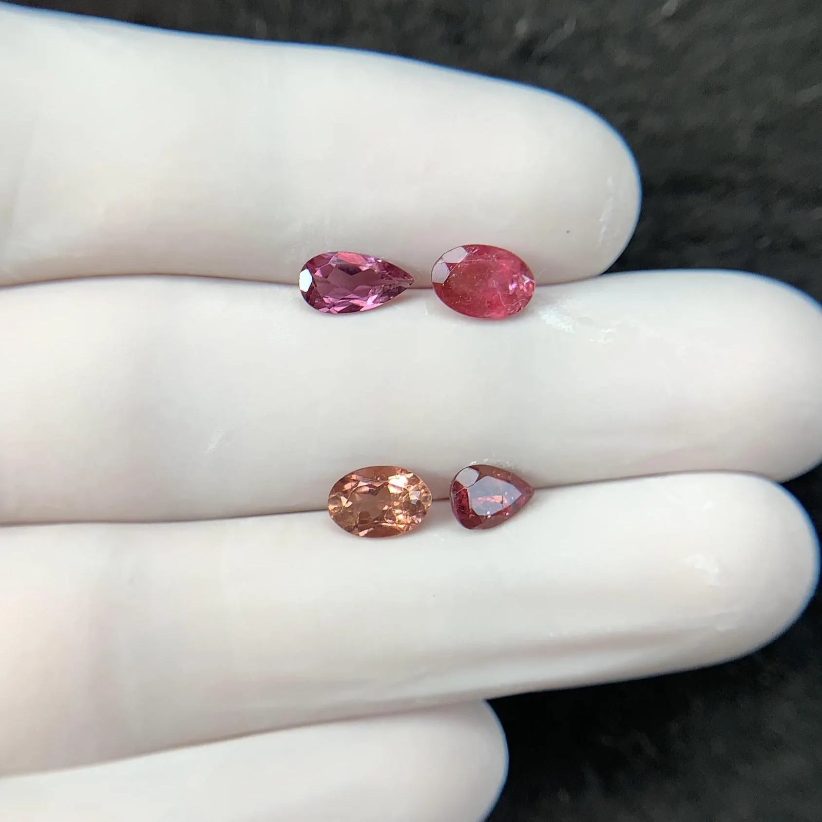 Natural Tourmaline Gemstone Cuts-Tourmaline Faceted Cut Gemstone Tourmaline Faceted Cut Mix Shape 7-8 MM 4 Pcs Jewelry Supply SM24200