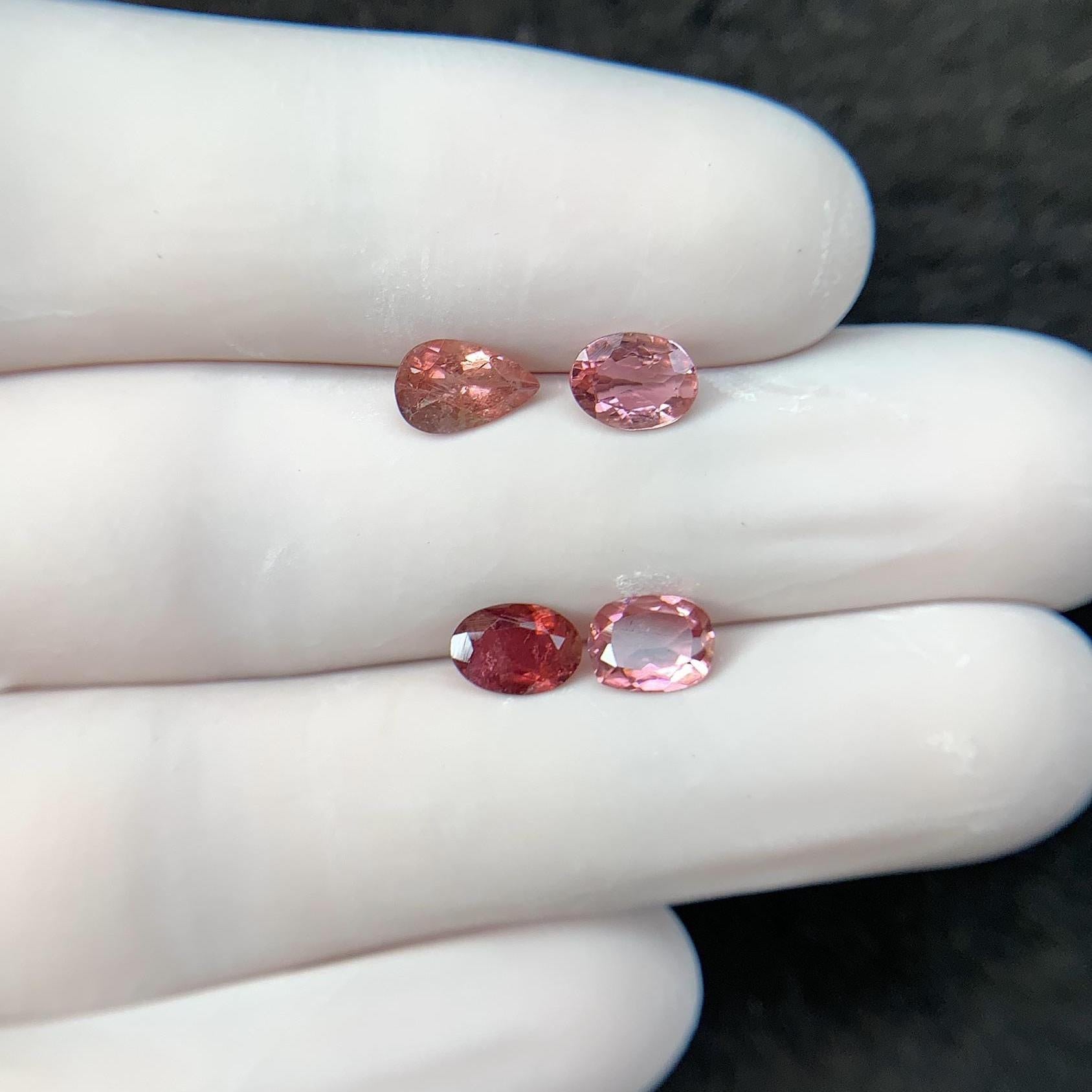 Natural Tourmaline Gemstone Cuts-Tourmaline Faceted Cut Gemstone Tourmaline Faceted Cut Mix Shape 6-7 MM 4 Pcs Jewelry Supply SM24203