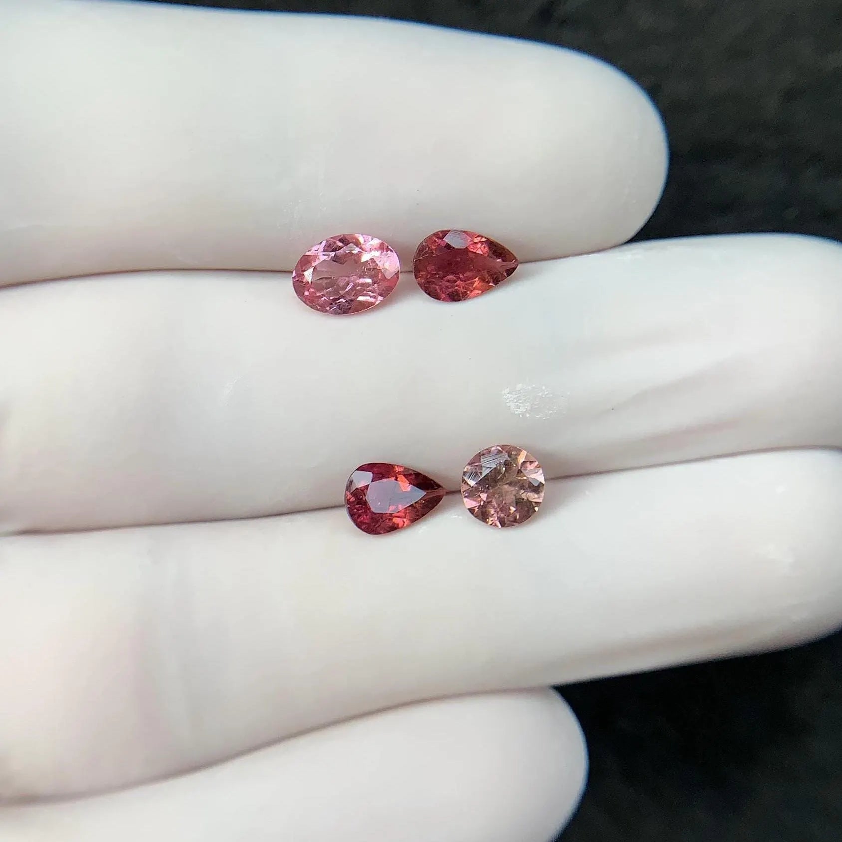 Natural Tourmaline Gemstone Cuts-Tourmaline Faceted Cut Gemstone Tourmaline Faceted Cut Mix Shape 6-7 MM 4 Pcs Jewelry Supply SM24208