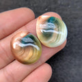 Natural Shiva Eye Gemstone Shiva Eye Smooth Cabochon Mix Shape 24-25 MM 2 Pcs High Quality Gemstone Wholesale gems  SM24223