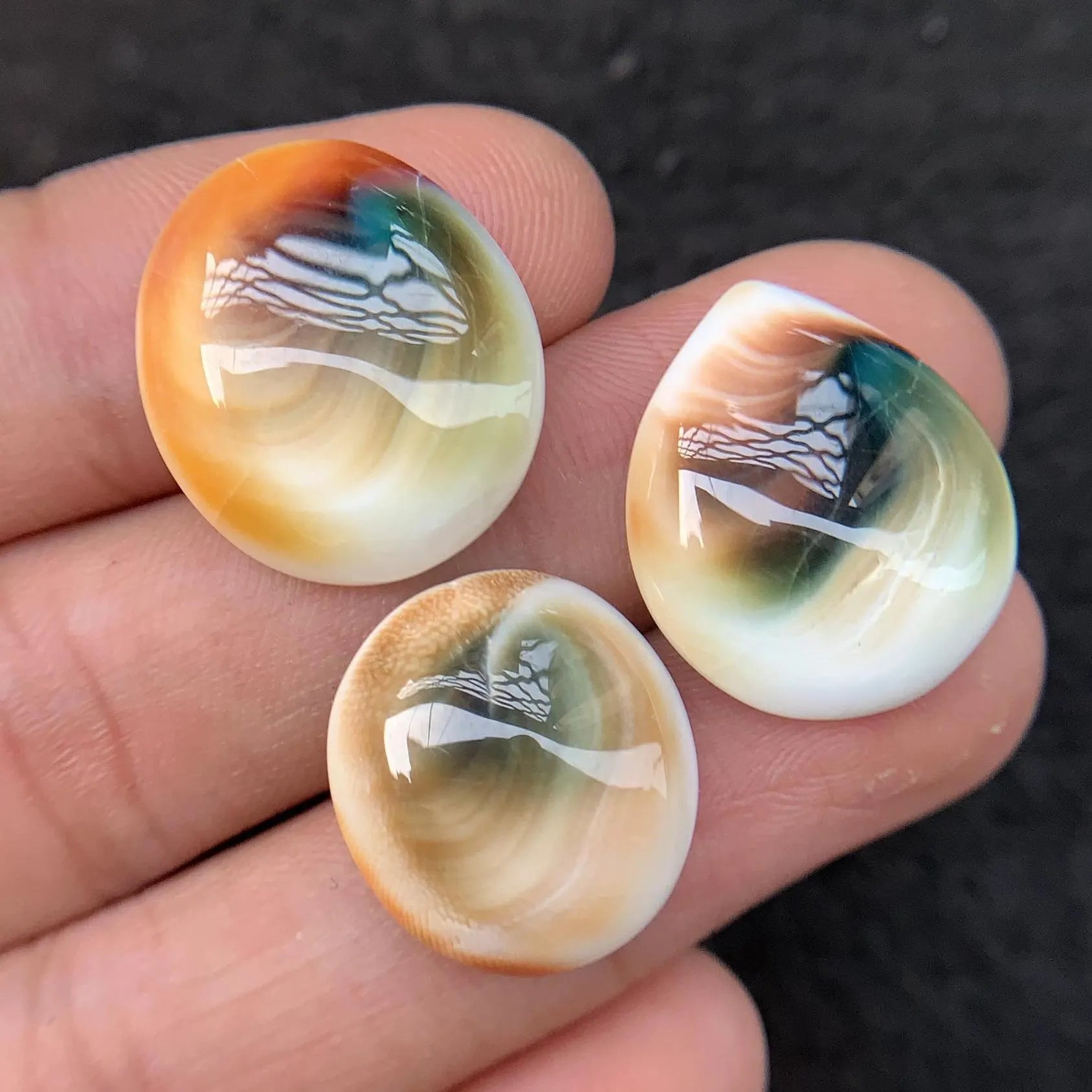 Natural Shiva Eye Gemstone Shiva Eye Smooth Cabochon Mix Shape 18-21 MM 3 Pcs High Quality Gemstone Wholesale gems  SM24226