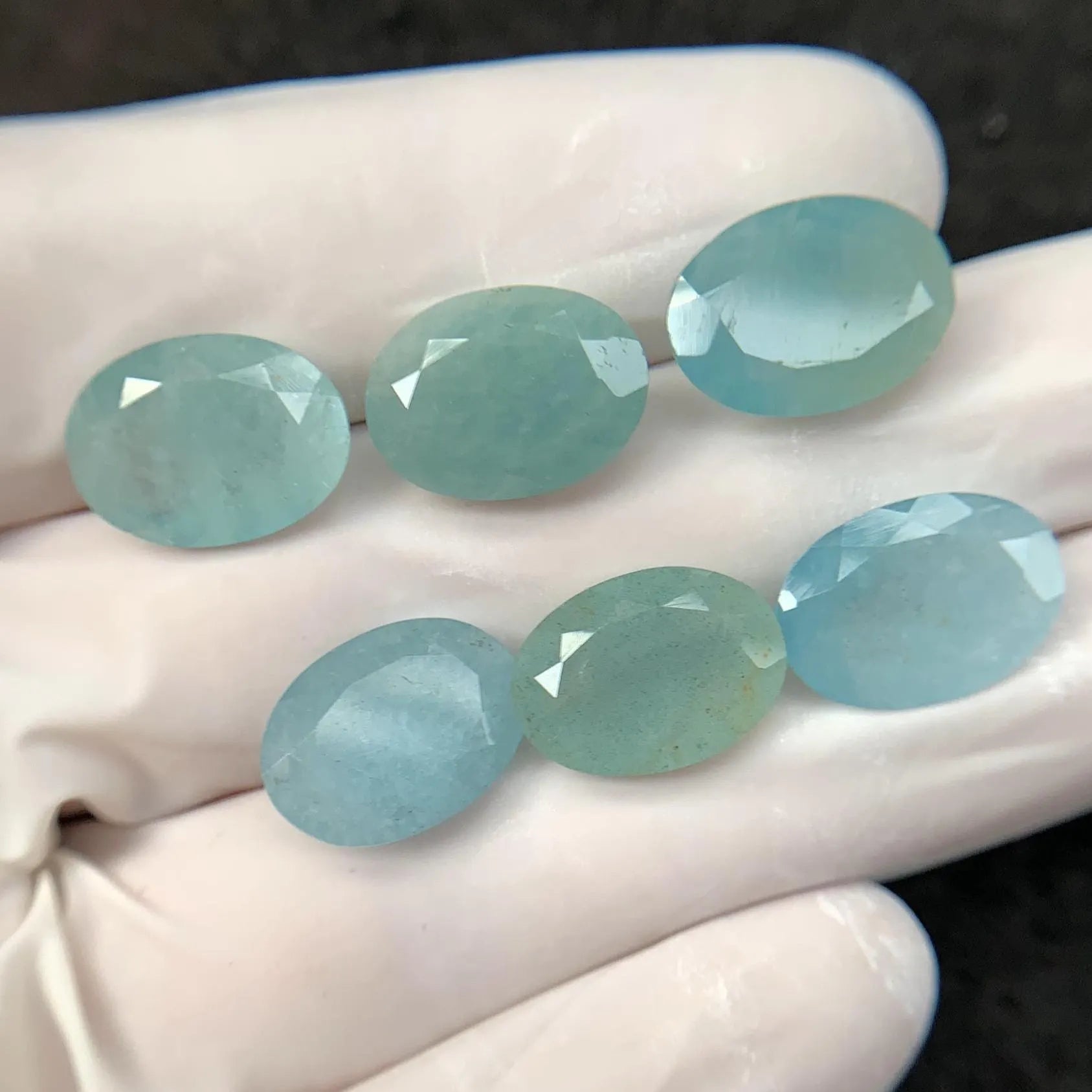 Natural Aquamarine Faceted Cut Oval Shape High Quality Loose Gemstones For Jewelry Making 14x10 MM Size 6 Pcs SM24236