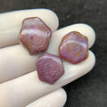 Natural Ruby Smooth Fancy Shape High Quality Cabochons Loose Gemstone For Jewelry Making 17-19 MM Size 3 Pcs SM24242