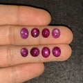 Natural Star Ruby Gemstone Smooth Fancy Shape High Quality Star Ruby Loose Gemstone Cabochon 7-8 MM 8 Pcs Jewelry Supply SM24171