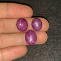 Natural Star Ruby Gemstone Smooth Fancy Shape High Quality Star Ruby Loose Gemstone Cabochon 12-15 MM 3 Pcs Jewelry Supply SM24195