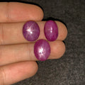Natural Star Ruby Gemstone Smooth Fancy Shape High Quality Star Ruby Loose Gemstone Cabochon 14-15 MM 3 Pcs Jewelry Supply SM24196